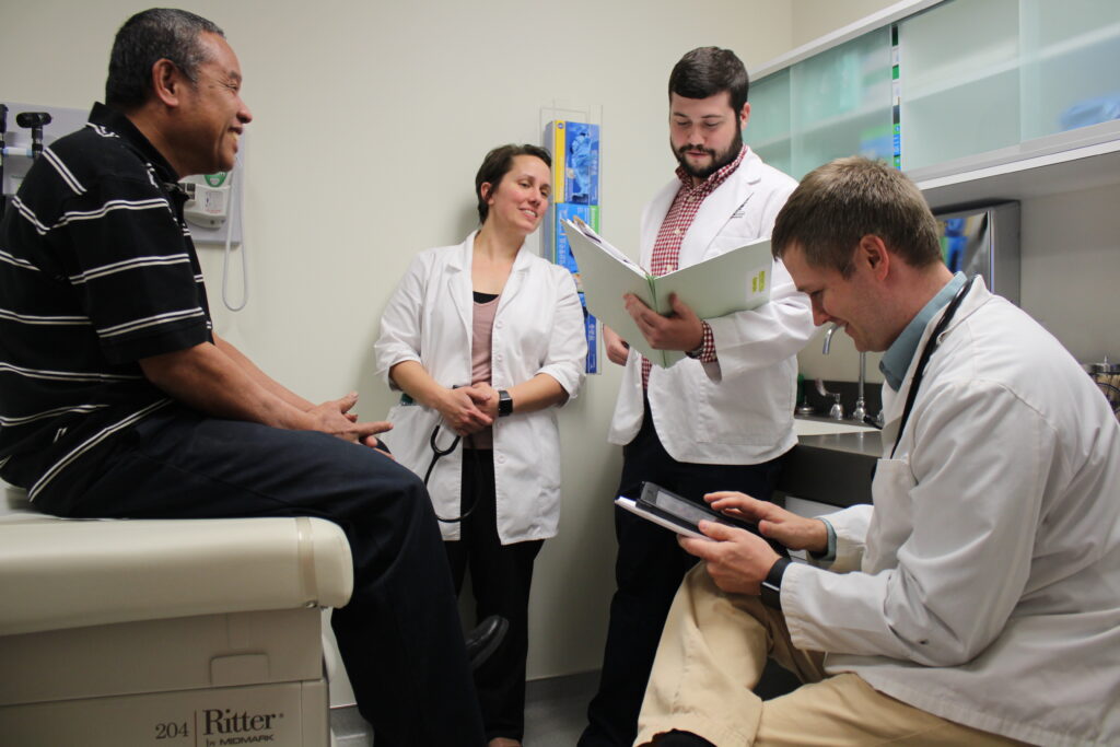 Students shadowing at the UAMS North Street Free Clinic

